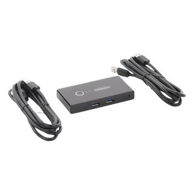 UGREEN - Conmutador USB / 4 Puertos USB 3.0 / 2 PC / Switch Manual / Alimentación Extra 5V / Cables 1.5 m (4.9 ft)