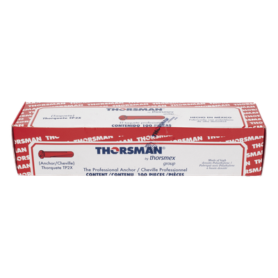 THORSMAN - Taquete de Anclaje / 1/4" / Doble Expansión Multidireccional / Carga 60 kg / HDPE Resistente / Paquete 100 Piezas