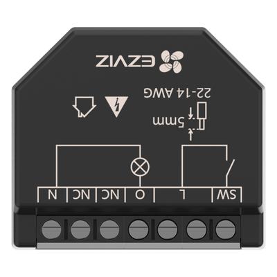 EZVIZ - Relevador Wi-Fi Inteligente / Control de Iluminación / 1 Salida 125V / Wi-Fi 2.4 GHz / Consumo Energético / Calibre 14-22