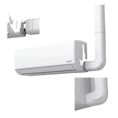 THORSMAN - Kit de Canaletas para Aire Acondicionado / 11 Piezas / PVC Rígido / Interior y Exterior / 1 m (3.28 ft) de Longitud / -20°C a 75°C
