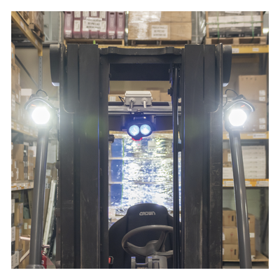 ECCO - Luz LED de Advertencia Peatonal / Punto Azul Proyectado / 12-80 VCC / IP67 / Aluminio y Policarbonato / 4.7 x 4.1 x 2.6 in