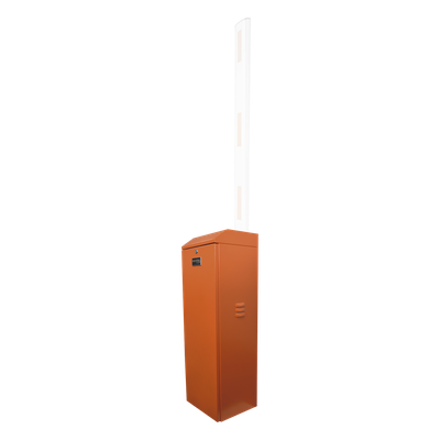 ACCESSPRO - Barrera vehicular izquierda / Soporta brazo de hasta 3 m / Apertura en 1.5 s /Final de carrera ajustable por programación / Movimiento fluido / Diseño elegante color naranja