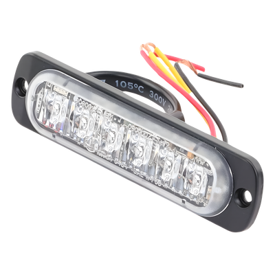 SIGNALPRO - Luz Auxiliar LED / 6 LED / Rojo / Perfil Ultra Bajo 9 mm (0.35 in) / SAE J595 Clase 1 / ECE R65 / IPX7