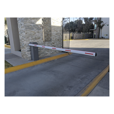 ACCESSPRO - Barrera vehicular izquierda / Soporta brazo de hasta 3 m / Apertura en 1.5 s /Final de carrera ajustable por programación / Movimiento fluido / Diseño elegante color gris