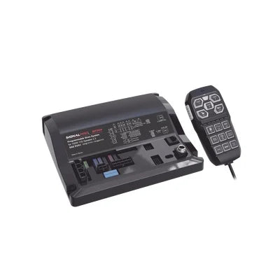 SIGNALPRO - Sirena Vehicular de 200W de Potencia, Con Controlador Unimando Para Control de Tonos, 12 Luces Auxiliares y Microfono