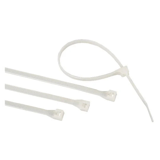 LINKEDPRO - Cinchos de Nylon 66 Resistentes a UV / Uso Interior y Exterior / Autobloqueo Seguro / Color Blanco  / 4.8 × 150 mm / 100 Piezas